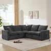 86*86" Modern L Shape Modular Sofa, 5 Seat Chenille Sectional Couch Set with 2 Pillows Included, Freely Combinable Indoor Funitu