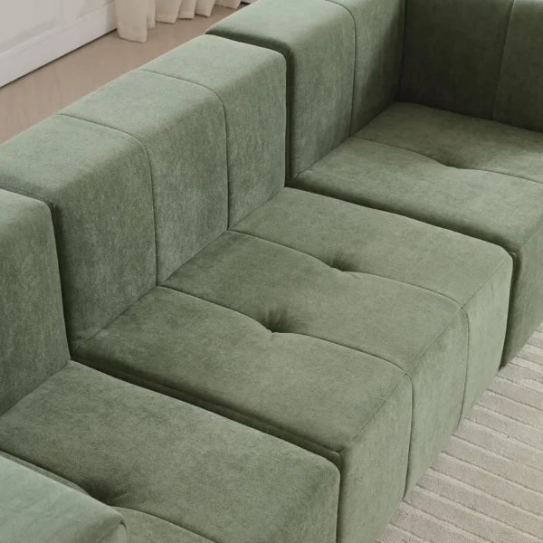 Modular Sectional Sofa Couch Modern Compressed Sofa Couch 3-Seat Foam Couch for Living Room, Apartment, Studio, Office - Image 5